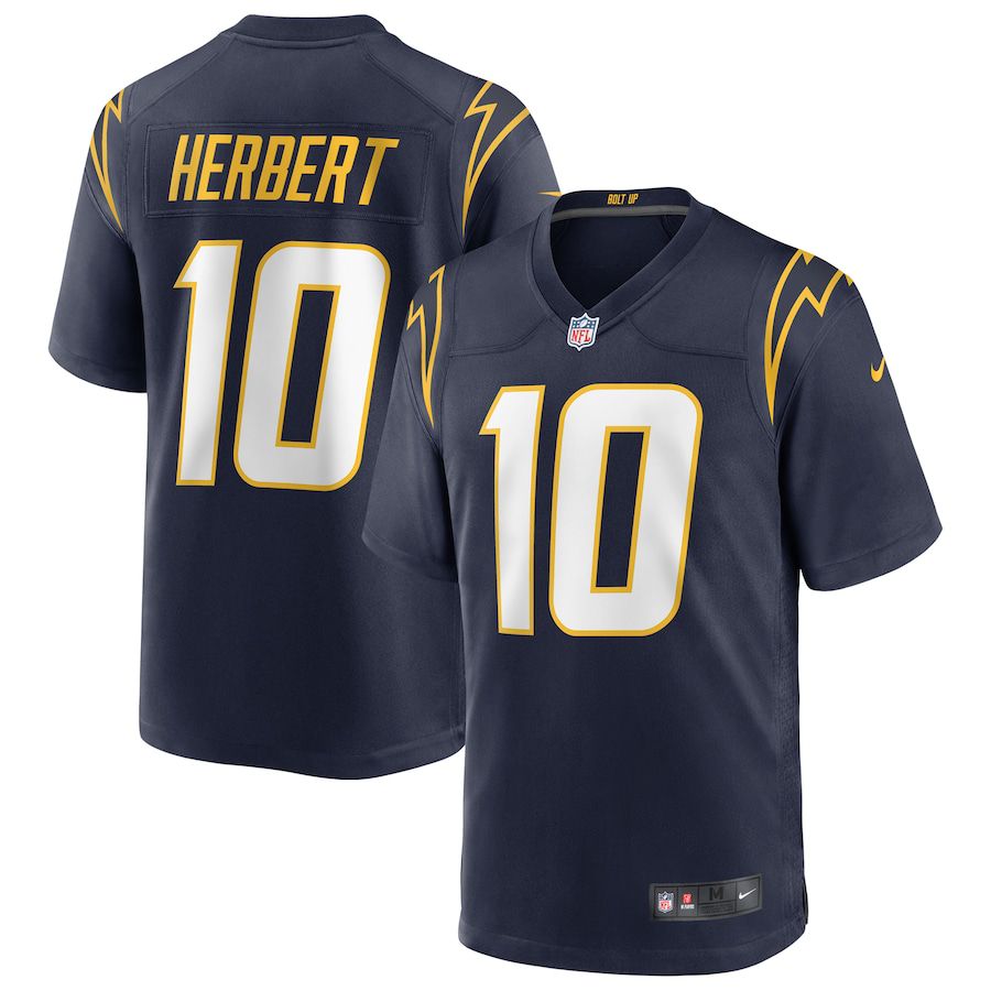 Men Los Angeles Chargers 10 Justin Herbert Nike Navy Alternate Game NFL Jersey